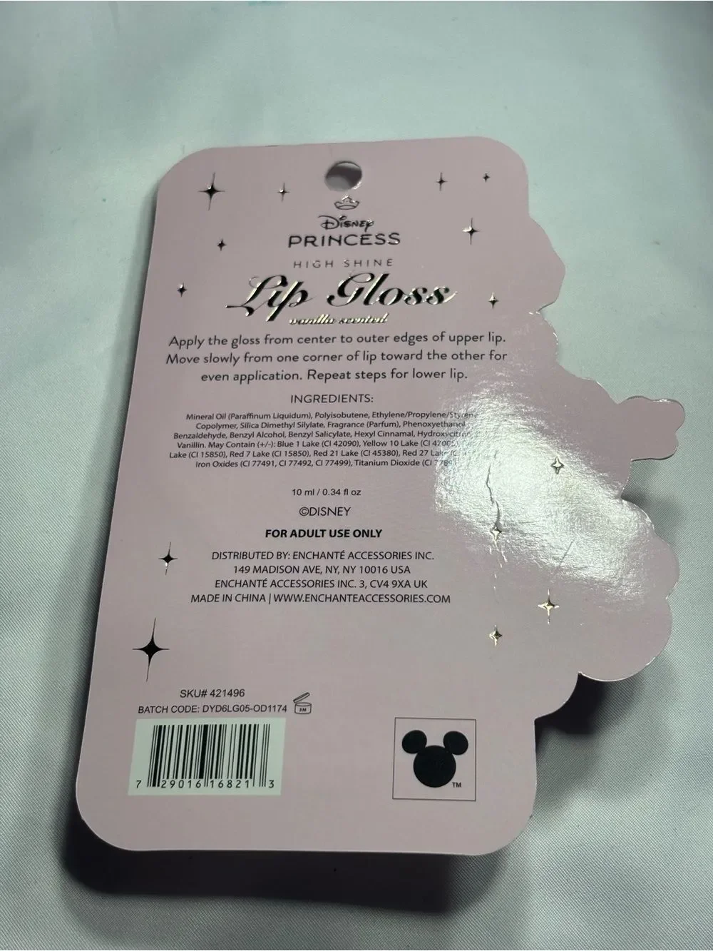 3 New Disney Princess Lip Gloss Set - Light Pink & Metallic Pink Packaging